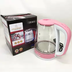 Электрический чайник стеклянный Crownberg CB-9410. Цвет: розовый