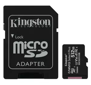 Карта пам'яті Kingston Canvas Select Plus 512Gb microSDXC (UHS-1) class 10 А1 (adapter SD)