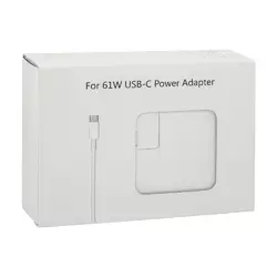 Мережевий зарядний пристрій для Macbook, Cable Type-C to Type-C, PD 61W, White