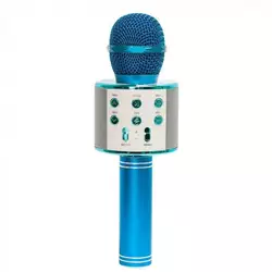 Беспроводной микрофон для караоке WS-858 WSTER BLACK. Цвет: голубой