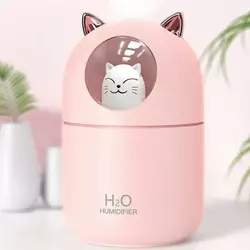 Увлажнитель воздуха Humidifier H2O Cat USB с котиком на 300мл. Цвет: розовый