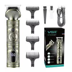 Аккумуляторная машинка для стрижки волос VGR V-962 триммер для бороды и усов с насадками 1-7 мм